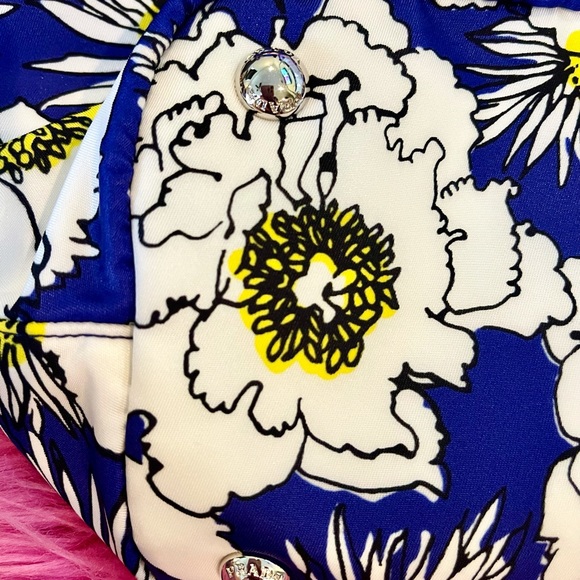 Prada - Blue & Yellow Floral Tote - Picture 11 of 12